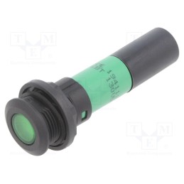 1 pcs x CML INNOVATIVE TECHNOLOGIES - 19411135DC - Indicator: LED, flat, green, 130VDC, Ø16mm