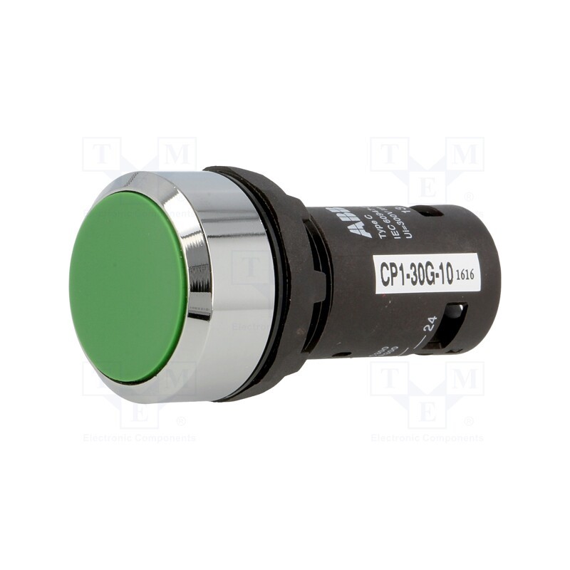 1 pcs x ABB - 1SFA619100R3012 - Switch: push-button, 22mm, Stabl.pos: 1, NO, green, none, 1A/240VAC