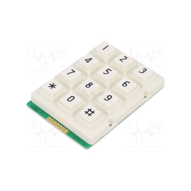 1 pcs x ACCORD - AK-207-N-WWB-WP - Keypad: plastic, No.of butt: 12, none, plastic, 200mΩ, 1N, 20mA