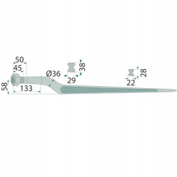 Strong front loader finger, forged forks 880 mm
