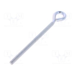 1 pcs x DROMET - HO.8160 - Hook, ring, steel, zinc, Thread len: 120mm, Overall len: 160mm