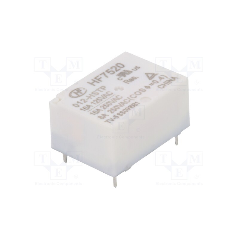 1 pcs x HONGFA RELAY - HF7520/012-HSTP - Relay: electromagnetic, SPST-NO, Ucoil: 12VDC, 16A, 16A/250VAC