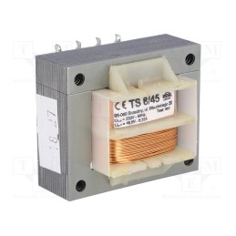 1 pcs x INDEL - TS8/45 - Transformer: mains, 8VA, 230VAC, 18V, 350mA, screw type, IP00