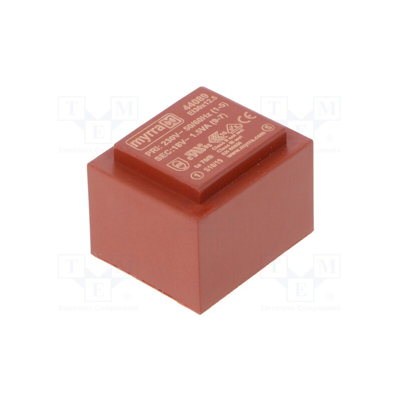 1 pcs x MYRRA - 44089 - Transformer: encapsulated, 1.5VA, 230VAC, 18V, 83mA, PCB