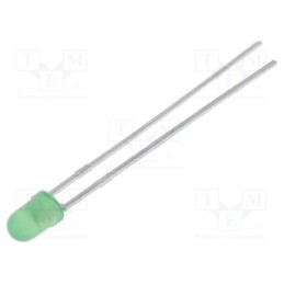 5 pcs x KINGBRIGHT ELECTRONIC - L-7104GD - LED, 3mm, green, 15mcd, 40°, Front: convex