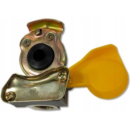 Yellow m22 soft pneumatic connector with valve
