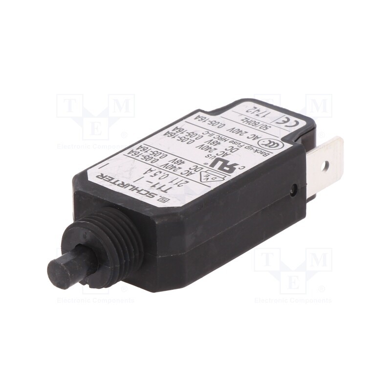 1 pcs x SCHURTER - 4400.0059 - Circuit breaker, Urated: 240VAC, 48VDC, 0.5A, SPST, Poles: 1, screw