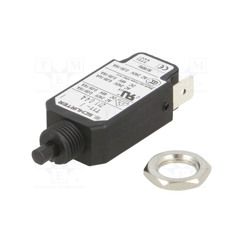 1 pcs x SCHURTER - 4400.0069 - Circuit breaker, Urated: 240VAC, 48VDC, 0.4A, SPST, Poles: 1, screw