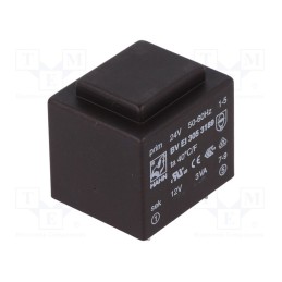 1 pcs x HAHN - BV EI 305 3189 - Transformer: encapsulated, 3VA, 24VAC, 12V, 250mA, PCB, BVEI