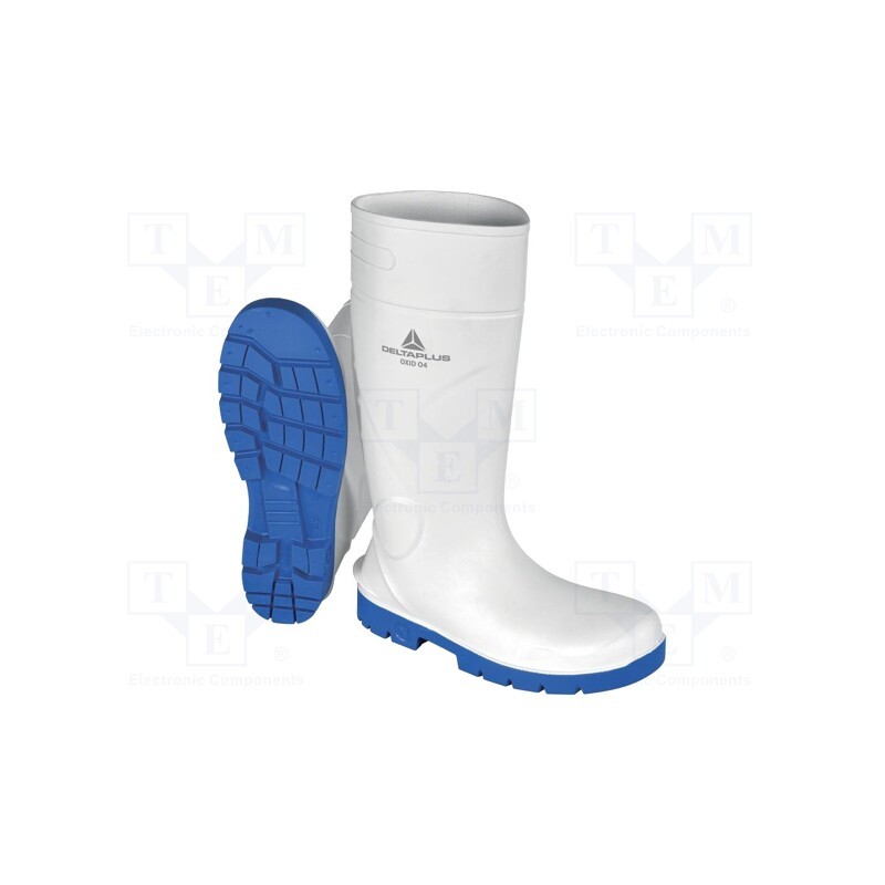 1 set x DELTA PLUS - OXIDO4BC38 - Boots, Size: 38, white-blue, PVC, bad weather,slip,temperature
