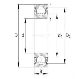 Ball bearing usually 20x42x12 mm ina fag