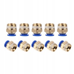 Pneumatic brass hose fittings, 10 pcs