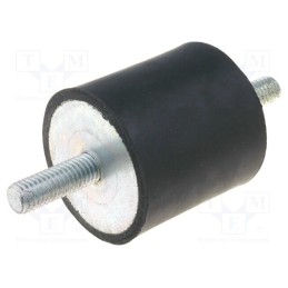 1 pcs x ELESA+GANTER - DVA.1-40-40-M8-23-55 - Vibration damper, M8, Ø: 40mm, rubber, L: 40mm, Thread len: 23mm