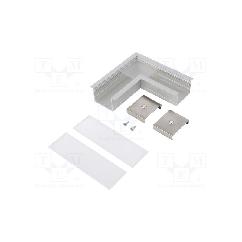 1 set x TOPMET - V4790020S - Connector 90°, silver, aluminium, anodized, VARIO30-07