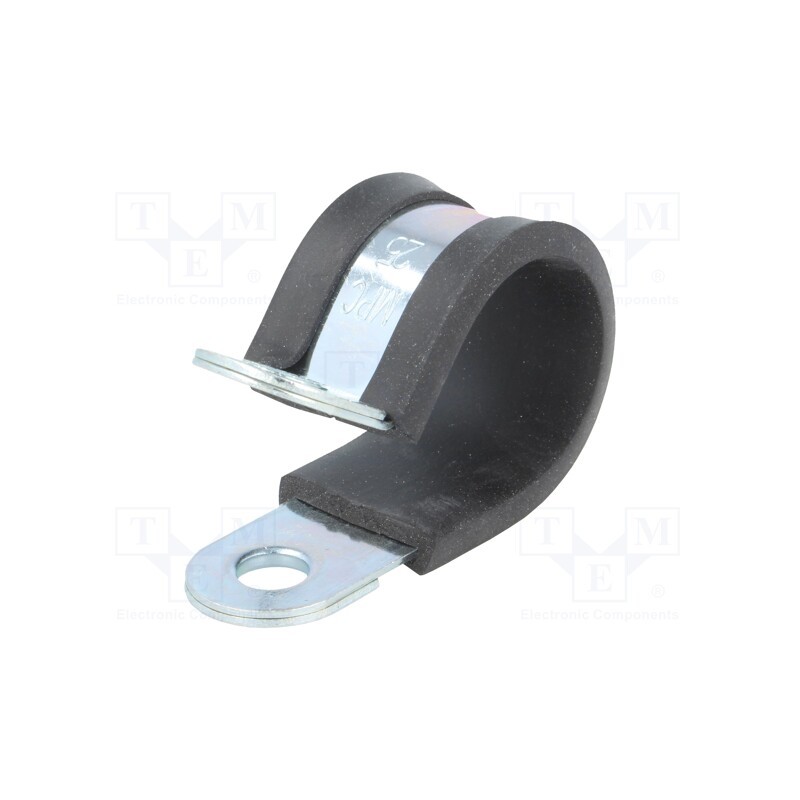 1 pcs x MPC INDUSTRIES - LKD12520 - Fixing clamp, ØBundle : 25mm, W: 20mm, steel, Cover material: EPDM