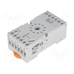 1 pcs x RELPOL - GZP11 - Socket, PIN: 11, 10A, 250VAC, on panel,for DIN rail mounting, grey