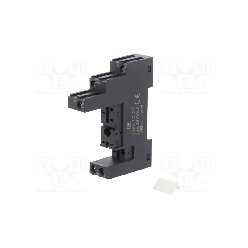 1 pcs x HONGFA RELAY - 14FF-1Z-C3 - Socket, PIN: 5, 10A, 250VAC, on panel,for DIN rail mounting