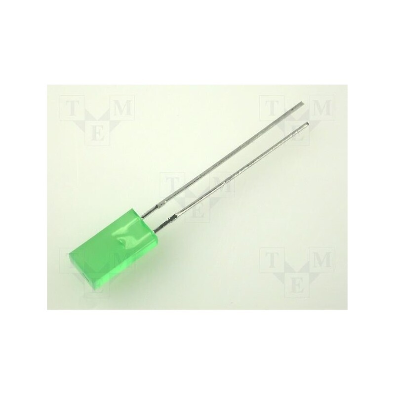 5 pcs x KINGBRIGHT ELECTRONIC - L-383GDT - LED, rectangular, 5x2.5mm, green, 1.3÷8mcd, 110°, Front: flat, 20mA