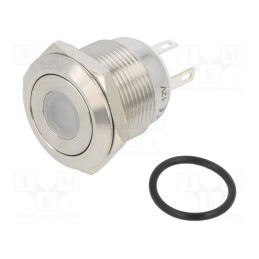 1 pcs x ONPOW - GQ19F-10D/J/W/12V/S - Switch: vandal resistant, Pos: 2, SPST-NO, 0.5A/220VAC, 2A/36VDC
