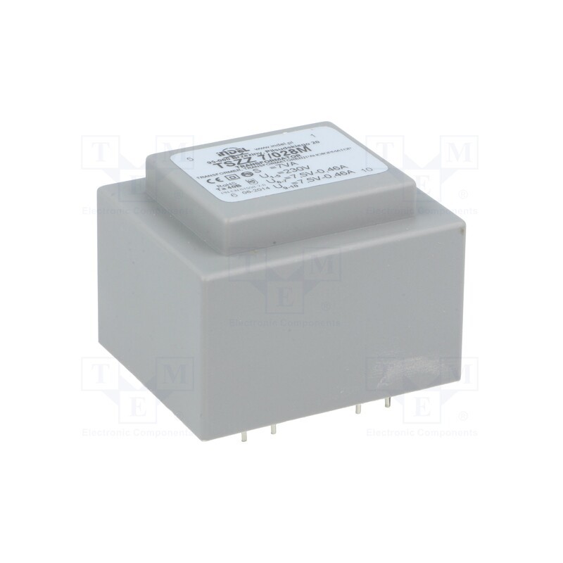 1 pcs x INDEL - TSZZ7/028M - Transformer: encapsulated, 7VA, 230VAC, 7.5V, 7.5V, 460mA, 460mA