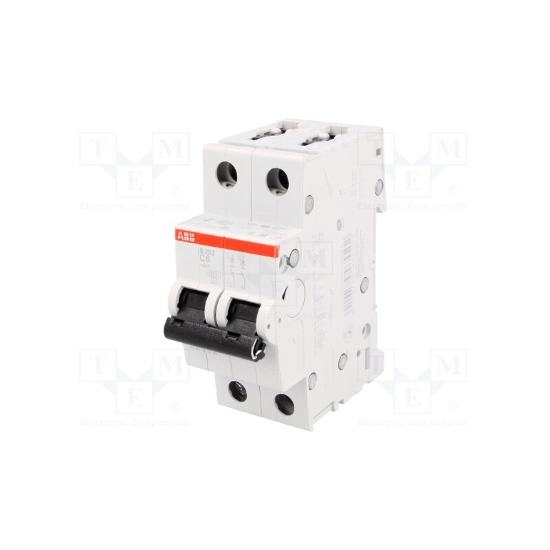 1 pcs x ABB - 2CDS252001R0064 - Circuit breaker, 230/400VAC, Inom: 6A, Poles: 2, Charact: C, 6kA