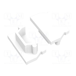 1 set x TOPMET - A1890001 -AS - Cap for LED profiles, white, 2pcs, ABS, GEN2,with hole, UNI12