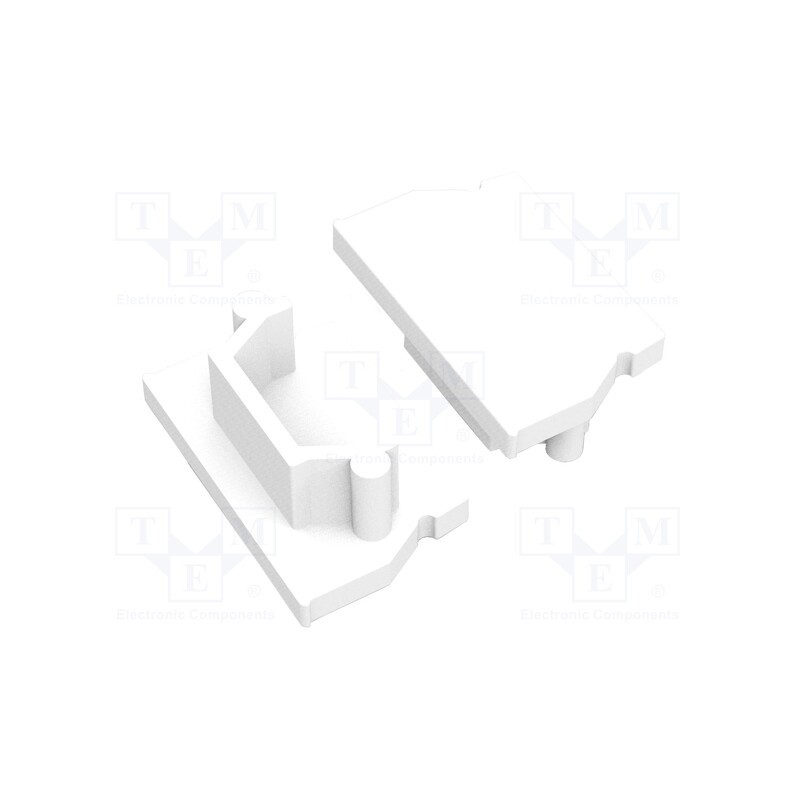 1 set x TOPMET - A1890001 -AS - Cap for LED profiles, white, 2pcs, ABS, GEN2,with hole, UNI12