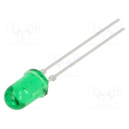 5 pcs x VISHAY - TLHG5200 - LED, 5mm, green, 16÷40mcd, 14°, Front: convex, 2÷3V, No.of term: 2