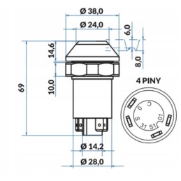 Lift control switch 4 pins