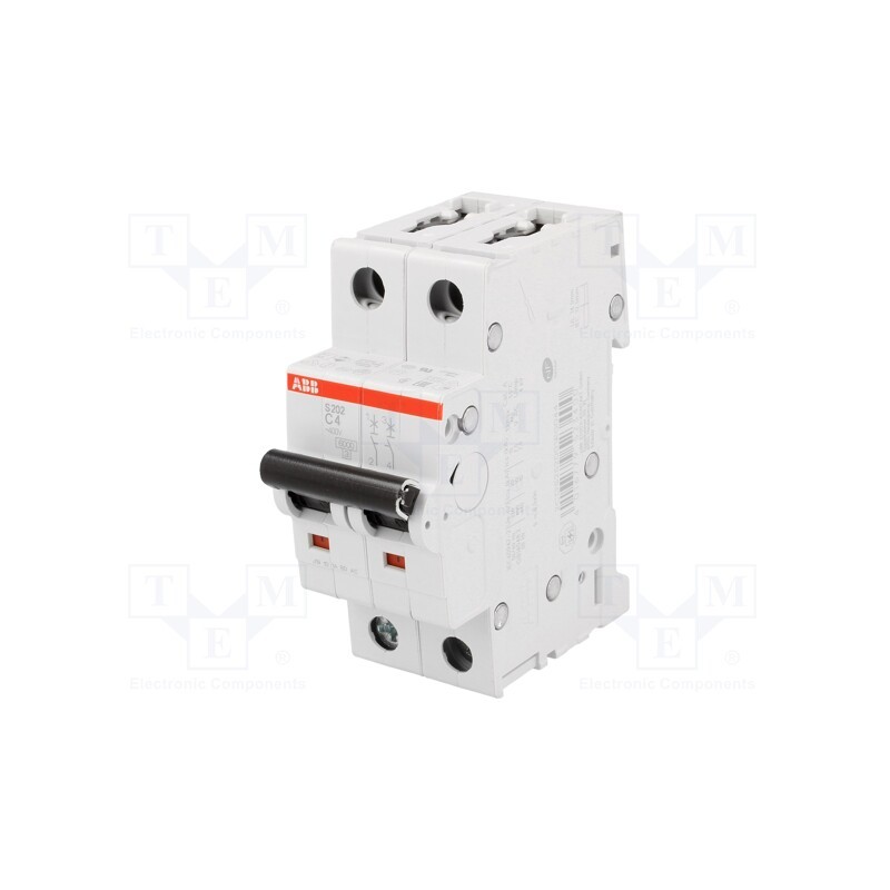 1 pcs x ABB - 2CDS252001R0044 - Circuit breaker, 230/400VAC, Inom: 4A, Poles: 2, Charact: C, 6kA