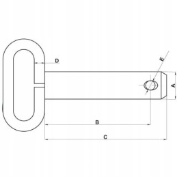 Pin with handle 19x102 mm kramp