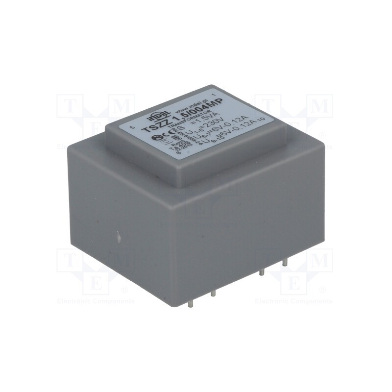 1 pcs x INDEL - TSZZ1.5/004MP - Transformer: encapsulated, 1.5VA, 230VAC, 6V, 6V, 100mA, 100mA, PCB