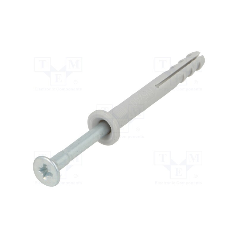 1 pcg x FISCHER - 513737 - Plastic anchor, with flange,with screw, 5x40, zinc-plated steel