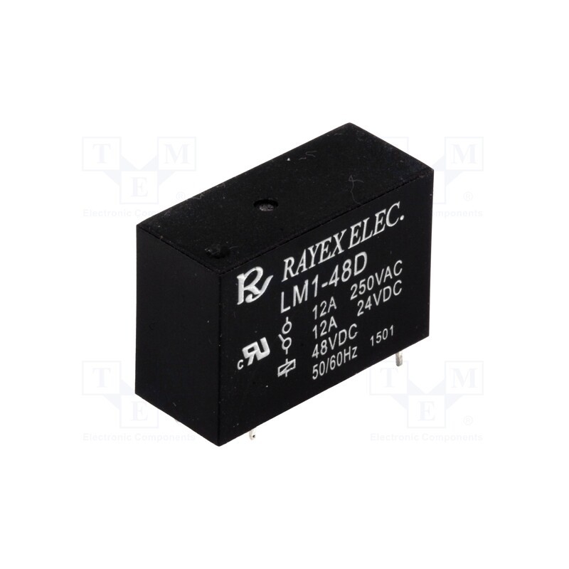 1 pcs x Recoy/RAYEX ELECTRONICS - LM1-48D - Relay: electromagnetic, SPDT, Ucoil: 48VDC, Icontacts max: 12A