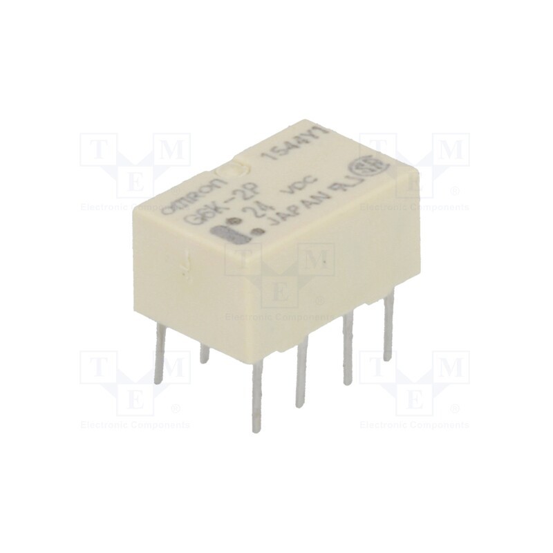 1 pcs x OMRON OCB - G6K-2P 24VDC - Relay: electromagnetic, DPDT, Ucoil: 24VDC, Icontacts max: 1A, PCB