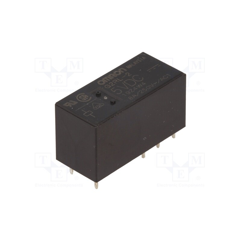1 pcs x OMRON OCB - G2RL-2 5VDC - Relay: electromagnetic, DPDT, Ucoil: 5VDC, Icontacts max: 8A, PCB