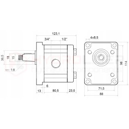 Hydraulic pump 45l, gearbox, power take-off