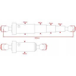 Tipping cylinder st 3 580 l 430 6t mounting