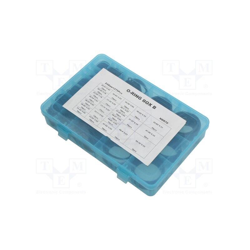 1 pcg x ORING USZCZELNIENIA TECHNICZNE - OBOX-275-NBR-IN - O-ring set, NBR rubber, inch, 275pcs.