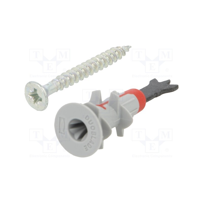 1 pcg x FISCHER - 545676 - Pin, with screw, DuoBlade, 25pcs, Pin material: plastic, drywall