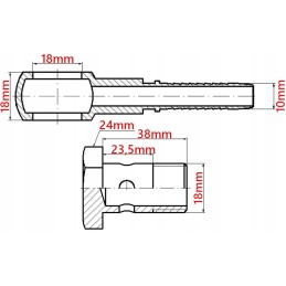 Eyelet ferrule 18 mm dn10 screw m18x1 5 banjo