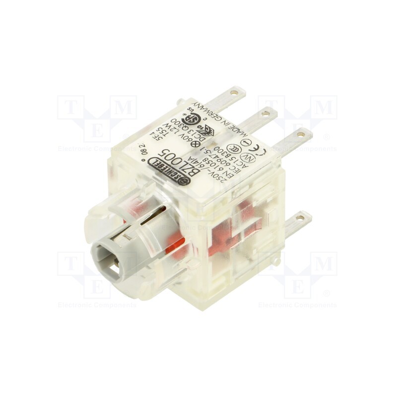 1 pcs x SCHLEGEL - BZLOO5 - Contact block, -30÷70°C, Illumin: yes, IP00, Contacts: NC x2, 3mm