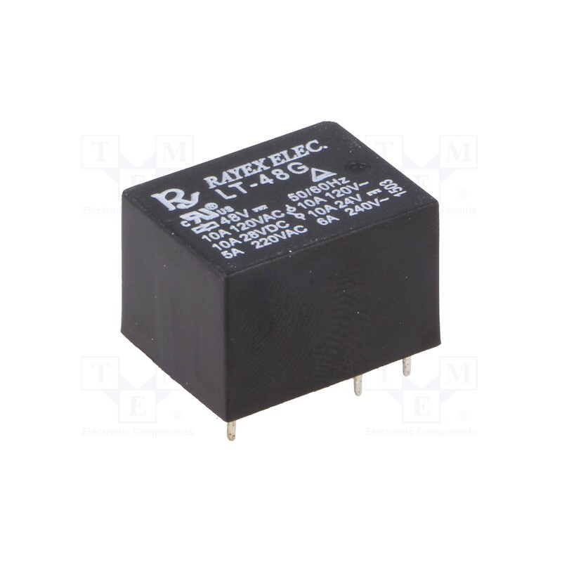 1 pcs x Recoy/RAYEX ELECTRONICS - LT-48G - Relay: electromagnetic, SPDT, Ucoil: 48VDC, Icontacts max: 10A
