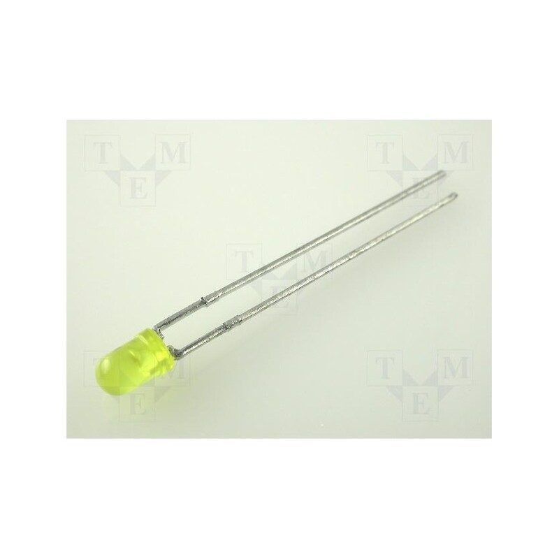 5 pcs x KINGBRIGHT ELECTRONIC - L-934LYD - LED, 3mm, yellow, 0.8÷3.2mcd, 60°, Front: convex, 1.8÷2.1V