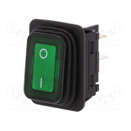 1 pcs x Marquardt - 1935.3118 - ROCKER, DPST, Pos: 2, ON-OFF, 20A/250VAC, green, filament lamp, 230V