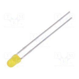 5 pcs x KINGBRIGHT ELECTRONIC - L-7104LYD - LED, 3mm, yellow, 0.7÷1.5mcd, 50°, Front: convex, 2÷2.5V