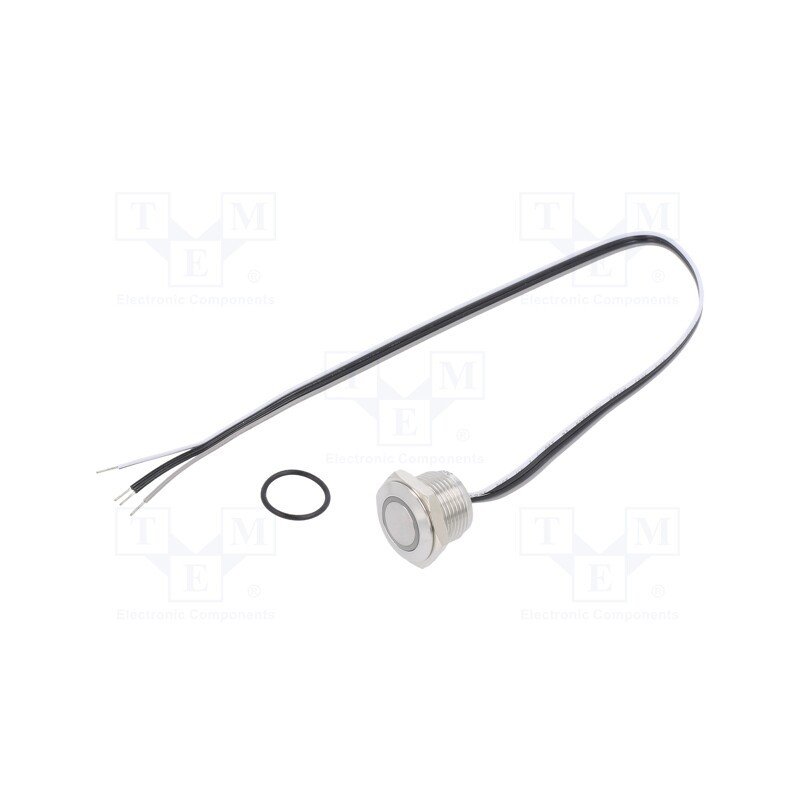 1 pcs x ONPOW - MTA16F-10E/Y/R/24V/S - Switch: vandal resistant, Pos: 2, SPST-NO, 50mA/24VDC, IP65, red