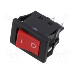 1 pcs x NKK SWITCHES - JWMW21RC1A - ROCKER, DPST, Pos: 2, ON-OFF, 10A/250VAC, 10A/30VDC, red, IP67, none