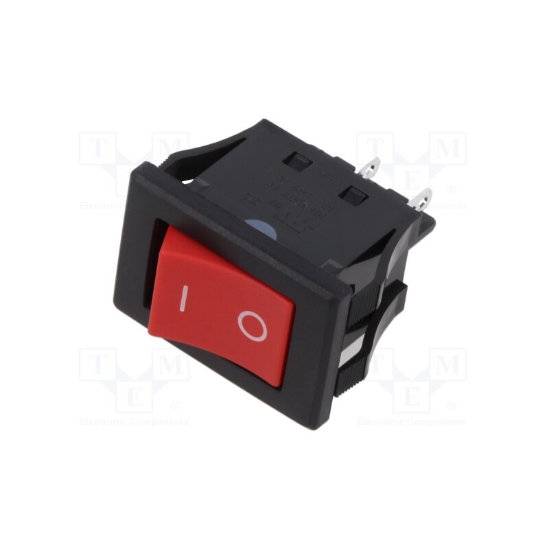 1 pcs x NKK SWITCHES - JWMW21RC1A - ROCKER, DPST, Pos: 2, ON-OFF, 10A/250VAC, 10A/30VDC, red, IP67, none
