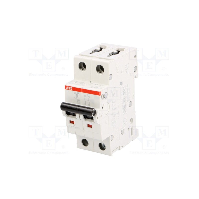 1 pcs x ABB - 2CDS252001R0164 - Circuit breaker, 230/400VAC, Inom: 16A, Poles: 2, Charact: C, 6kA